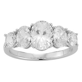Sunkissed Sterling Sterling Silver Graduating Cubic Zirconia Ring