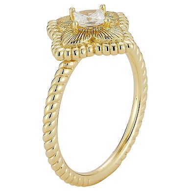 Sunkissed Sterling Sterling Silver Cubic Zirconia Clover Ring