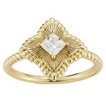 Sunkissed Sterling Sterling Silver Cubic Zirconia Clover Ring