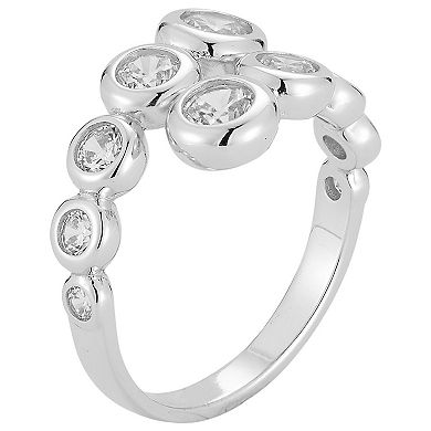 Sunkissed Sterling Sterling Silver Cubic Zirconia Bypass Ring