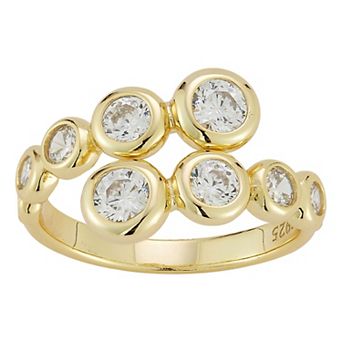 Sunkissed Sterling Sterling Silver Cubic Zirconia Bypass Ring