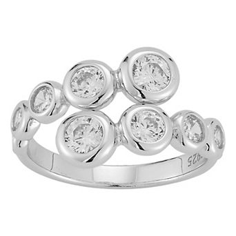 Sunkissed Sterling Sterling Silver Cubic Zirconia Bypass Ring