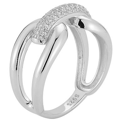 Sunkissed Sterling Sterling Silver Cubic Zirconia Link Ring