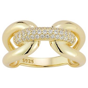 Sunkissed Sterling Sterling Silver Cubic Zirconia Link Ring