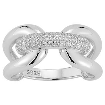 Sunkissed Sterling Sterling Silver Cubic Zirconia Link Ring