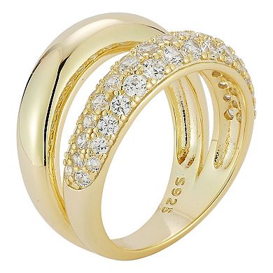 Sunkissed Sterling Sterling Silver Cubic Zirconia Double Stacked Ring