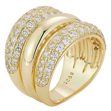 Sunkissed Sterling Sterling Silver Cubic Zirconia Triple Stacked Ring
