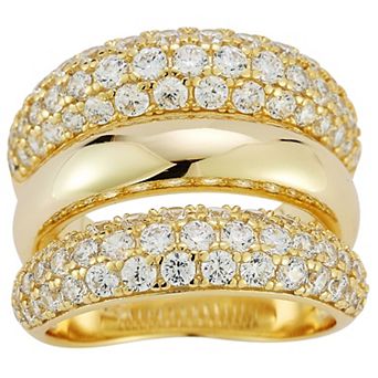 Sunkissed Sterling Sterling Silver Cubic Zirconia Triple Stacked Ring