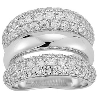 Sunkissed Sterling Sterling Silver Cubic Zirconia Triple Stacked Ring