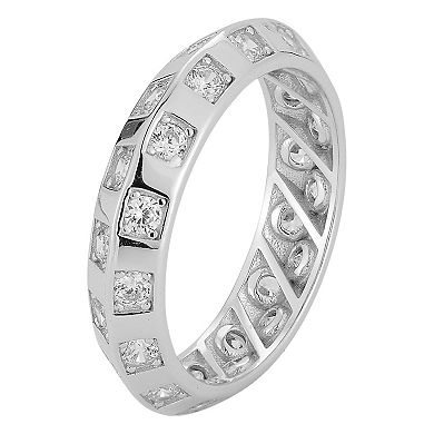Sunkissed Sterling Sterling Silver Cubic Zirconia Alternating Band Ring