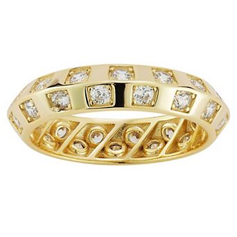 Sunkissed Sterling Sterling Silver Cubic Zirconia Alternating Band Ring