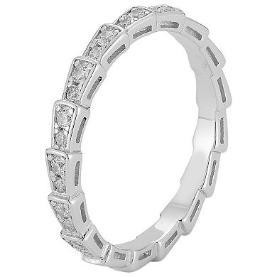 Sunkissed Sterling Sterling Silver Cubic Zirconia Band Ring