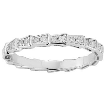 Sunkissed Sterling Sterling Silver Cubic Zirconia Band Ring