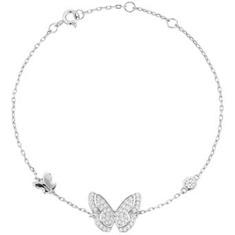 Sunkissed Sterling Sterling Silver Cubic Zirconia Butterfly Bracelet