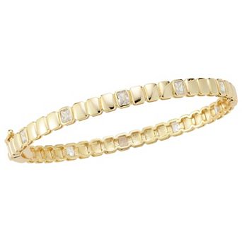 Sunkissed Sterling Sterling Silver Cubic Zirconia Bangle Bracelet