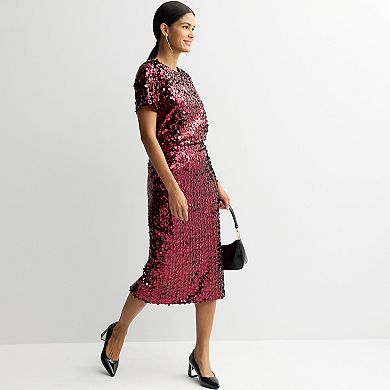 Women's Nine West Sequin Midi Skirt