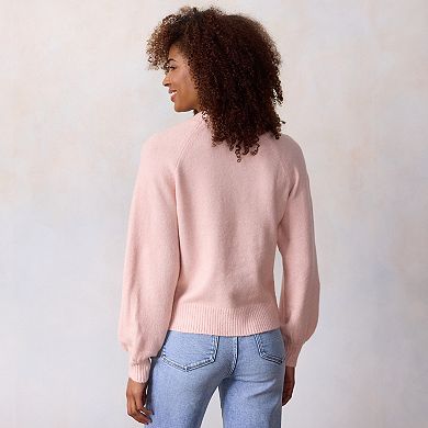 Petite LC Lauren Conrad Balloon Sleeve Crewneck Pullover Sweater