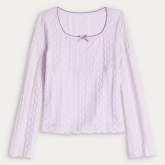 Girls 6-20 SO® Long Sleeve Lace Top in Regular & Plus Size