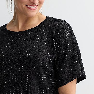 Women's London Times Embellished Tee Twofer Dress