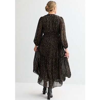 Women's Robbie Bee V-Neck Tiered Maxi Dress