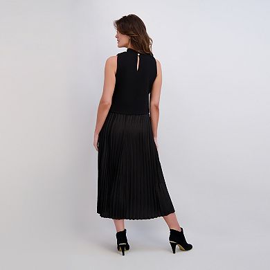 Women's London Times Mock Neck Twofer Dress