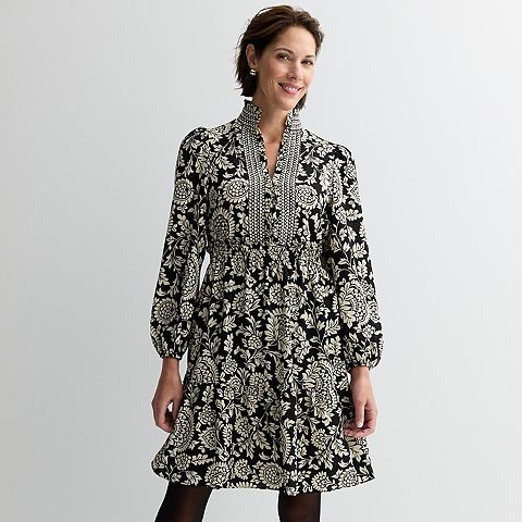 Женские платья London Times Smocked Waist Ruffle Detail Tiered Skirt Dress