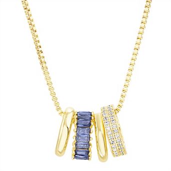 Paige Harper 14k Gold Plated Cubic Zirconia Rondel Necklace Collection