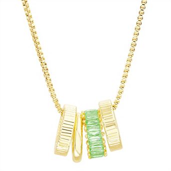 Paige Harper 14k Gold Plated Cubic Zirconia Rondel Necklace Collection