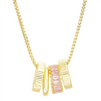 Paige Harper 14k Gold Plated Cubic Zirconia Rondel Necklace Collection