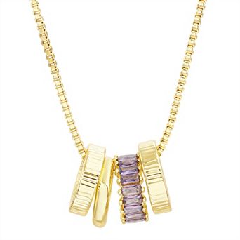 Paige Harper 14k Gold Plated Cubic Zirconia Rondel Necklace Collection