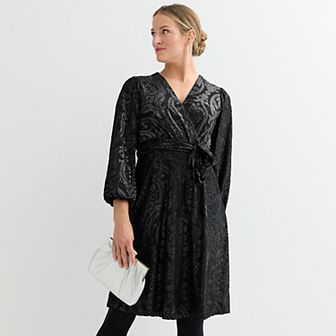 Women's Robbie Bee Tie Waist Short Wrap Dress