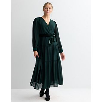 Women's Robbie Bee Velvet Belt Wrap Dress