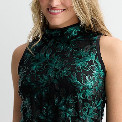 Women's Robbie Bee Mockneck Sequin Dress