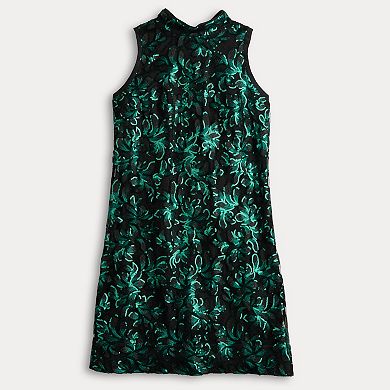 Women's Robbie Bee Mockneck Sequin Dress