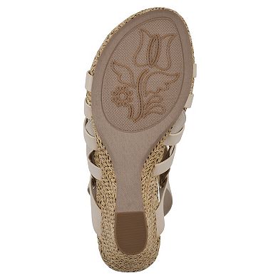 White Mountain Ataps Women's Wedge Sandals with Adjustable Strap