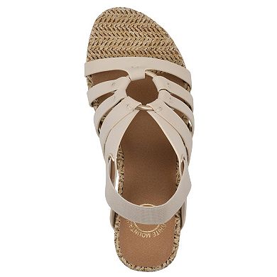 White Mountain Ataps Women's Wedge Sandals with Adjustable Strap