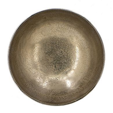 10 Inch Vintage Style Accent Bowl, Gold, Antique Black, Pedestal Stand