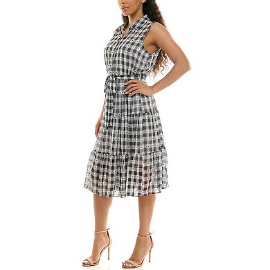 Women's Nanette Lepore Sleeveless Gingham Button Up Shirtdress