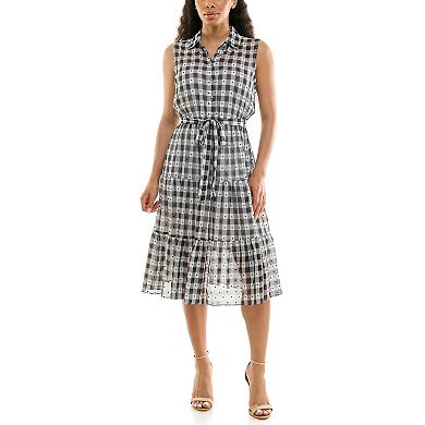 Women's Nanette Lepore Sleeveless Gingham Button Up Shirtdress