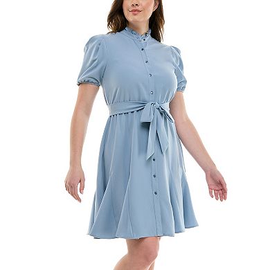 Women's Nanette Lepore Bi-Stretch Shirtdress with Self Tie Belt