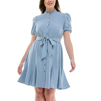 Women's Nanette Lepore Bi-Stretch Shirtdress with Self Tie Belt