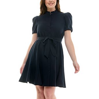 Women's Nanette Lepore Bi-Stretch Shirtdress with Self Tie Belt