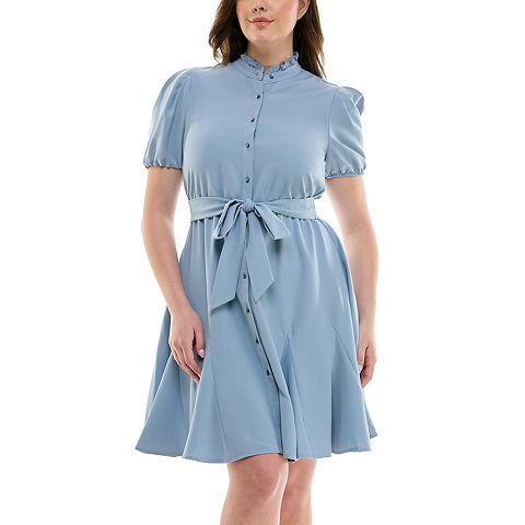 Женские ремни Nanette Lepore Bi-Stretch Shirtdress with Self Tie Belt
