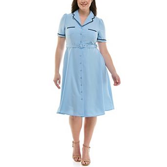 Women's Nanette Lepore Shirtdress with Rickrack Skirt and Pocket Detail