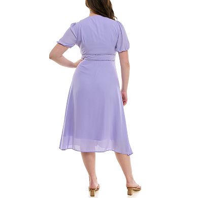 Women's Nanette Lepore Solid Chiffon Shirtdress with Waist Stitching Detail