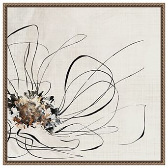 Amanti Art Golden Line Flower II by Alex Black Framed Canvas Wall Art Print