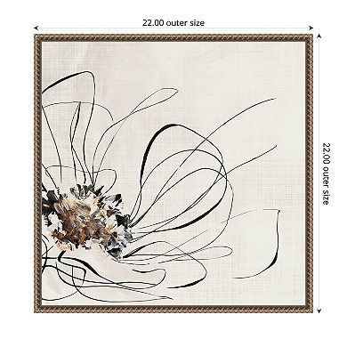 Amanti Art Golden Line Flower II by Alex Black Framed Canvas Wall Art Print
