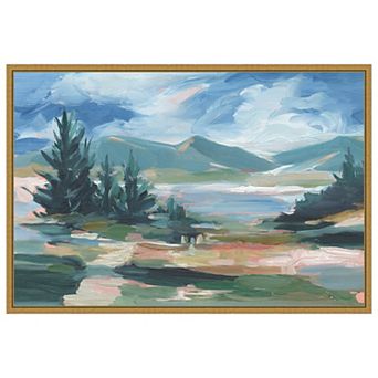 Amanti Art Pastel Lake View I by Ethan Harper Framed Canvas Wall Art Print