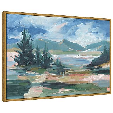 Amanti Art Pastel Lake View I by Ethan Harper Framed Canvas Wall Art Print