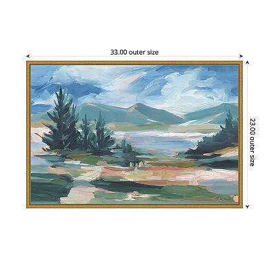 Amanti Art Pastel Lake View I by Ethan Harper Framed Canvas Wall Art Print